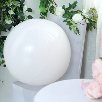 Large White Reusable UV Protected Sphere Vinyl Balloons 30" - Add Elegance to Your Event Decor