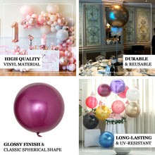 2 Pack | 30inch Large Silver Reusable UV Protected Sphere Vinyl Balloons