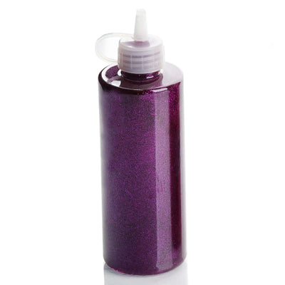 Purple glitter glue bottle with a nozzle cap