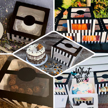 Black And White Striped Bakery Boxes 10 Pack 10 Inch x 10 Inch x 6 Inch