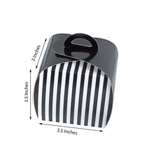 Cupcake Candy Treat Striped 3.5 Inch Gift Boxes in Black & White 10 Pack