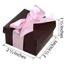 100 Pack | 2.5x2.5x1.5inch Chocolate Brown Party Favor Candy Gift Boxes