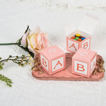 Pink Baby Shower Party Favor Candy Gift Boxes