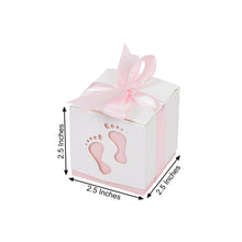 2 Inch Pink Footprint Baby Shower Party Favor Candy Gift Boxes Pack of 2