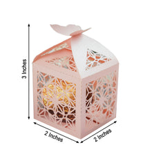 Laser Cut Butterfly Gift Box In Blush Rose Gold 25 Pack