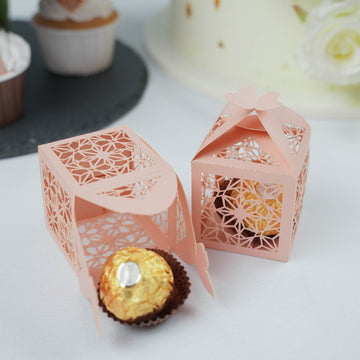 Blush Butterfly Top Laser Cut Favor Candy Gift Box