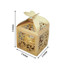 Pack Of 25 Gold Candy Gift Boxes With Butterfly Top Laser Cut