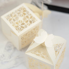 Ivory Laser Cut Butterfly Boxes 25 Pack For Favor Giving