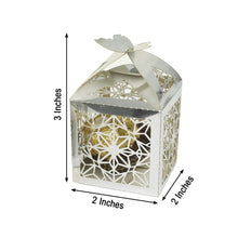 Laser Cut Butterfly Top Favor Boxes In Silver