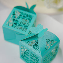 25 Pack Of Turquoise Gift Boxes With Butterfly Top
