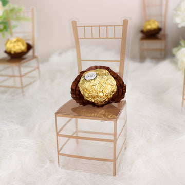 Stunning Clear and Gold Chiavari Chair-Shaped Party Favor Boxes