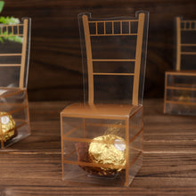 25 Pack Party Favor Clear And Gold PVC Chiavari Chair Boxes