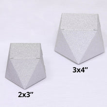 25 Silver Glitter Geometric Wedding Gift Boxes 2 inch by 3 Inch
