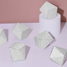 Silver Glitter 2 Inch By 3 Inch Wedding Favor Boxes 25 Pack