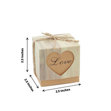 25 Pack | 2.5 Rustic Wood Pattern Natural Brown Paper Party Favor Boxes, Square Candy Gift Boxes 