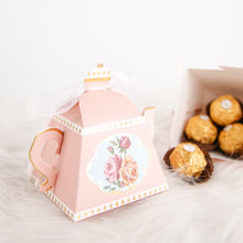 4 Inch Dusty Rose Tea Pot Favor Box With Ribbon 25 Pack
