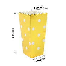 36 Pack of White & Gold Paper Popcorn Favor Boxes in Stripe Polka Dot & Solid Designs 5 Inch