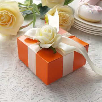 Vibrant Orange Cake Cupcake Party Favor Gift Boxes