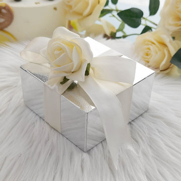 Elegant Silver Cake Cupcake Party Favor Gift Boxes