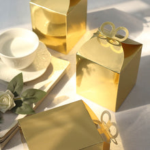 25 Pack - Gold Metallic Foil Butterfly Top Premium Cardstock Party Favor And Candy Gift  Boxes