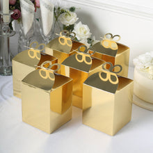 25 Pack | Metallic Gold Foil Butterfly Top Premium Candy Gift Boxes