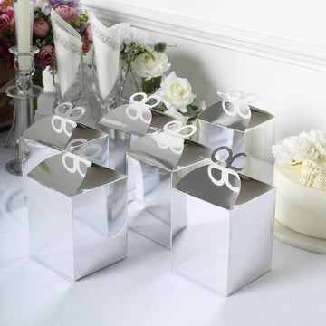 High-Quality Metallic Silver Cardstock Party Boxes