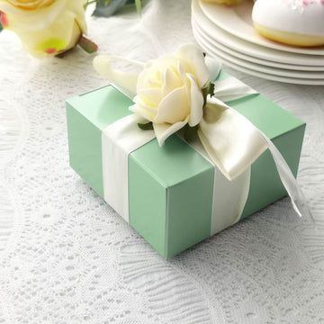 Sage Green Cake Cupcake Party Favor Gift Boxes