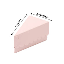 Blush Rose Gold 4 Inch X 2.5 Inch Triangular Scalloped Top Cake Boxes Pack Of 10 
