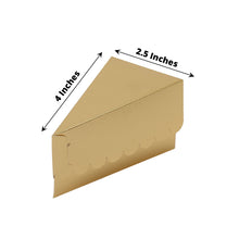 Gold 4 Inch X 2.5 Inch Triangular Scalloped Top Cake Boxes Pack Of 10 