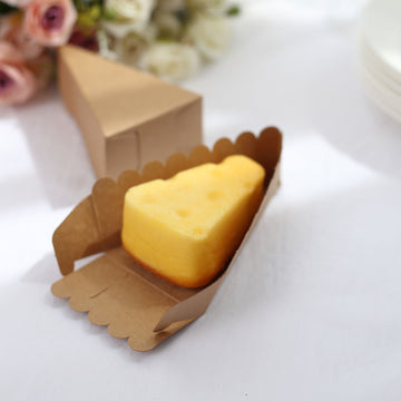Elevate Your Event Decor with Natural Brown Triangular Cake Boxes