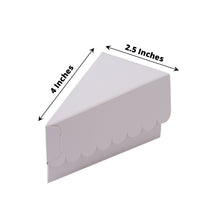 4 Inch X 2.5 Inch White Single Slice Triangular Scalloped Top Cake Boxes