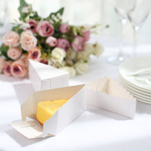 4 Inch X 2.5 Inch Single Slice Triangular Scalloped Top Cake Boxes In White 10 Pack