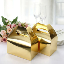 Pack Of 25 Gold Metallic Tote Box Bags 6 Inch X 3.5 Inch X 7 Inch