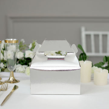 Add a Touch of Glamour with Metallic Silver Gable Box Bags