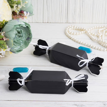 Black Candy Shape Gift Boxes for Stylish Event Décor