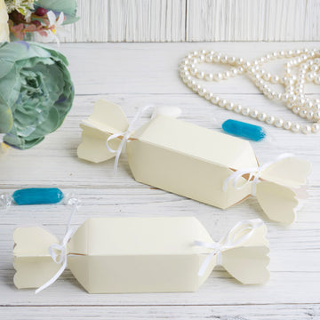 Ivory Candy Shape Gift Boxes - Perfect for Stylish Event Decor