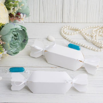 White Candy Shape Gift Boxes for Stylish Party Favors