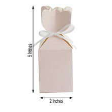 Floral Top Blush with Satin Ribbon Favor Box 25 Pack