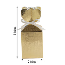 Floral Top Gold with Satin Ribbon Favor Box 25 Pack