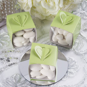 Sage Green DIY Wraps for Clear Party Favor Candy Gift Boxes