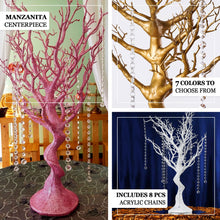 Manzanita 34 Inch With 8 Acrylic Bead Chains White Centerpiece Tree