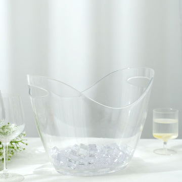 Clear Plastic Ice and Drinks Bucket - Perfect for Any Occasion