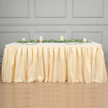 14 Ft Beige Polyester Pleated Table Skirt