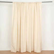 130 GSM Beige Polyester Backdrop Curtains With Rod Pockets 10 Feet X 8 Feet