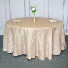 120 Inch Pink Accordion Crinkle Taffeta Fabric Round Tablecloth