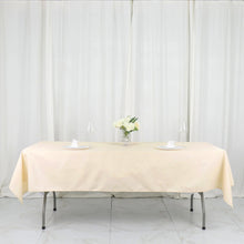 Beige Rectangle Polyester Linen Tablecloth 54 Inch x 96 Inch