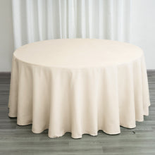 Beige Polyester Round Tablecloth 120 Inch