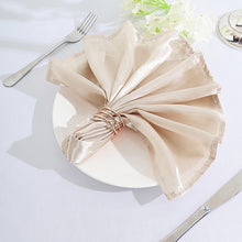 5 Pack Beige Cloth Dinner Napkins Seamless Satin Wrinkle Resistant 20 Inch x 20 Inch