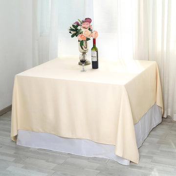Upgrade Your Event Decor with a Beige Polyester Tablecloth