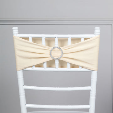 Create a Sumptuous Flair with Beige Spandex Stretch Chair Sashes